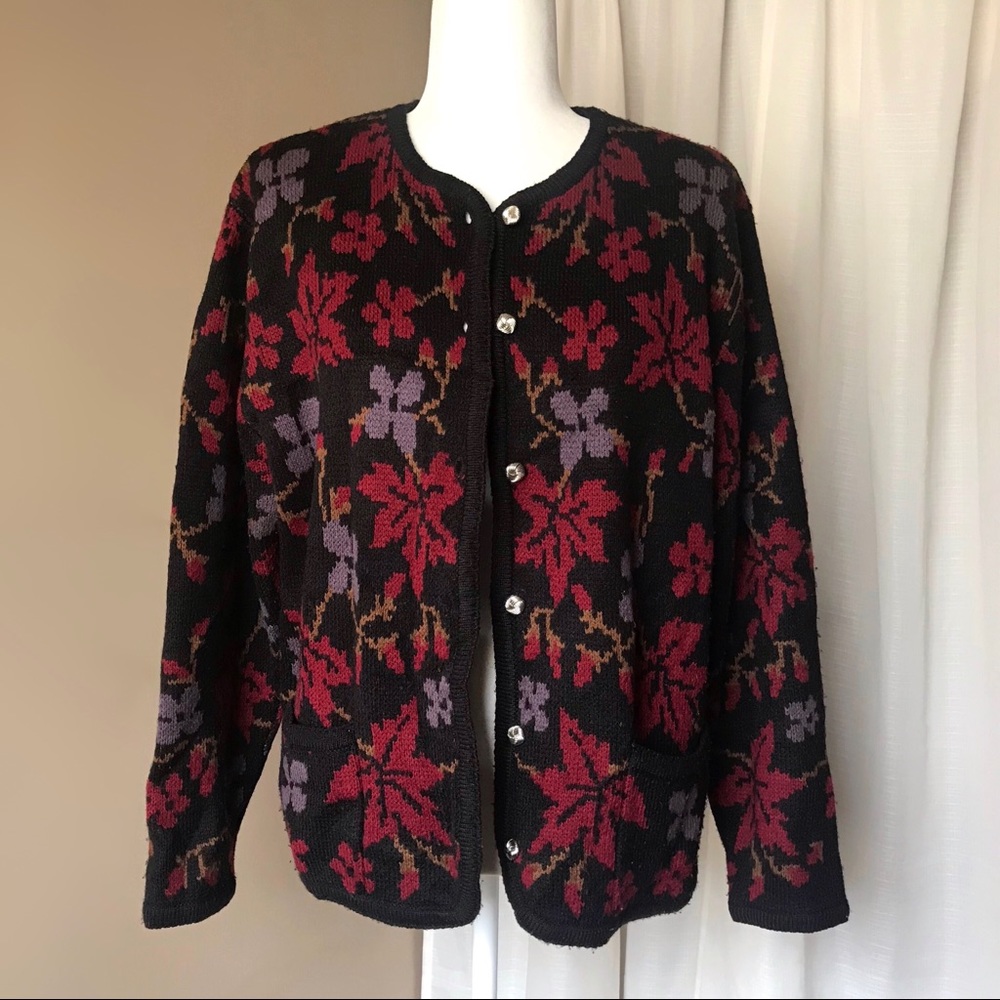 floral fall autumn oversized cardigan